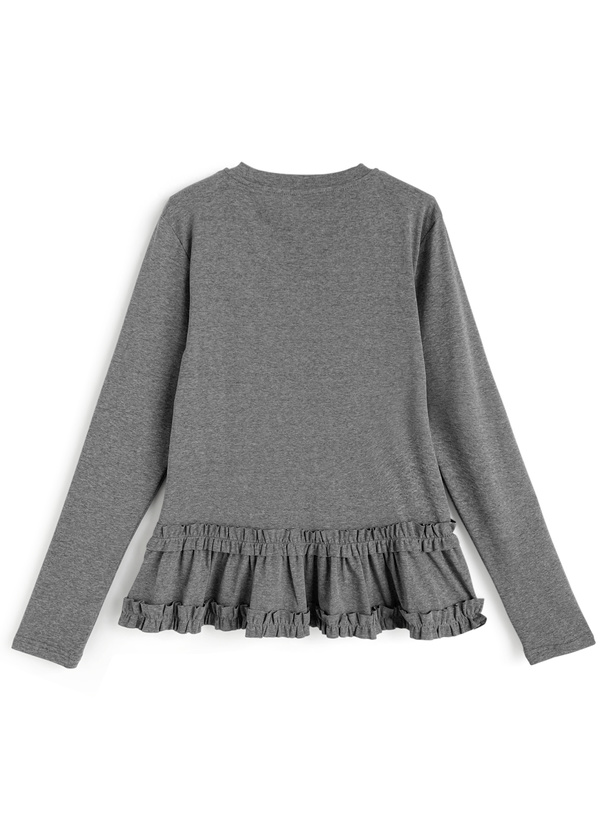 ぺプラムギャザーフリルトップス