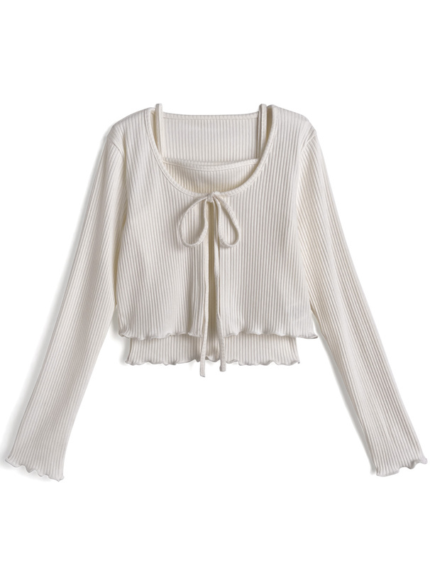 メロウリブカーディガン×キャミソールアンサンブル