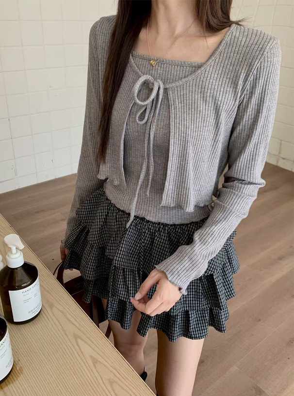 メロウリブカーディガン×キャミソールアンサンブル