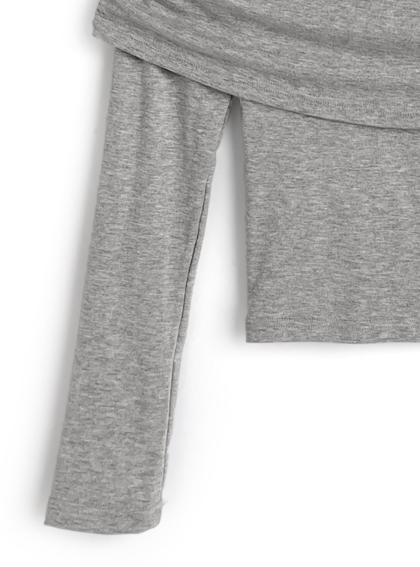 シャツドッキングオフショルダートップス