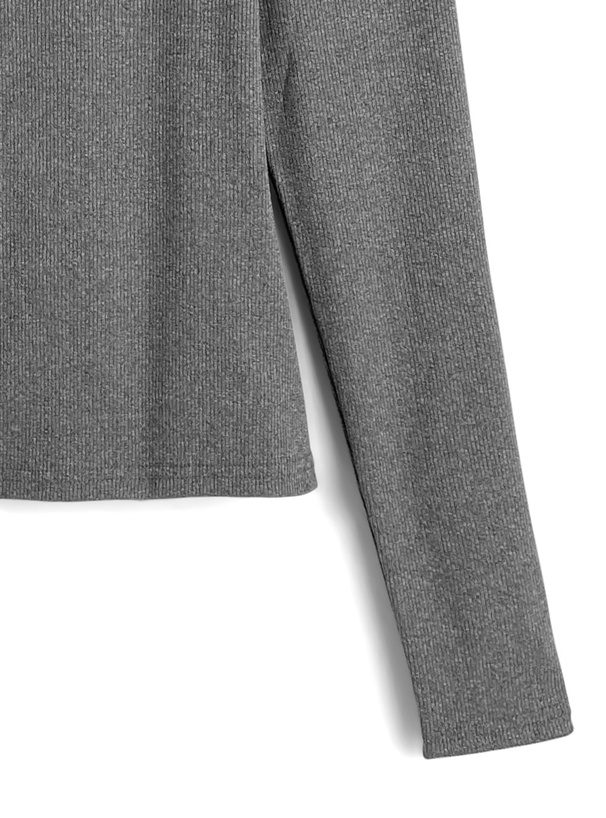 ショルダーオープンテレコリブトップス