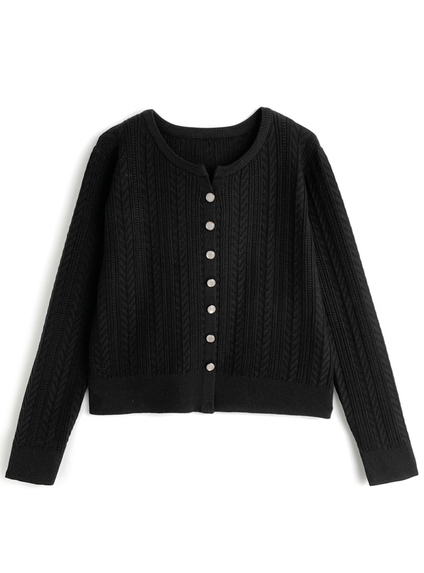 ケーブル編み風ニットカーディガン[sd179]