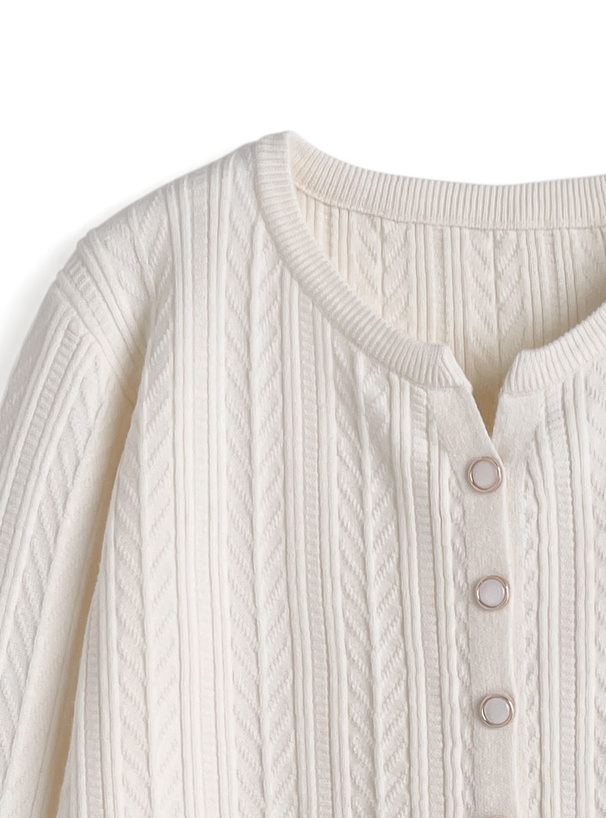 ケーブル編み風ニットカーディガン