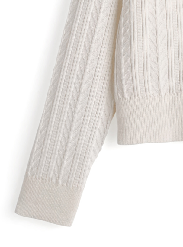 ケーブル編み風ニットカーディガン