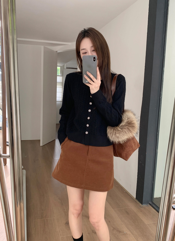 ケーブル編み風ニットカーディガン