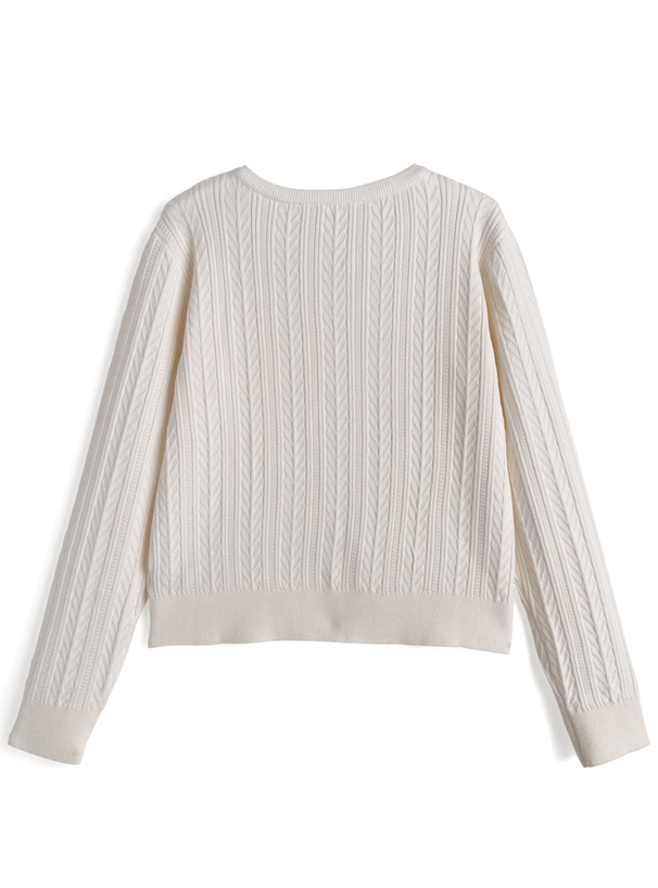 ケーブル編み風ニットカーディガン