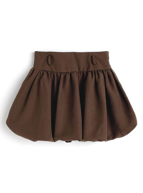 ベルト&インパン裏地付きバルーンミニスカート