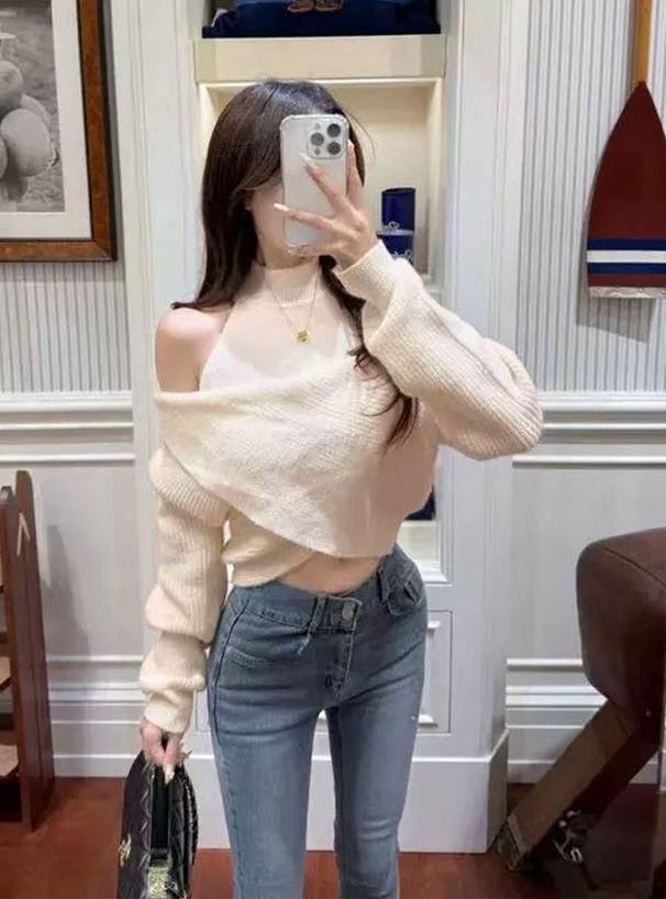 ツイストトップス×アメスリタンクトップニットアンサンブル