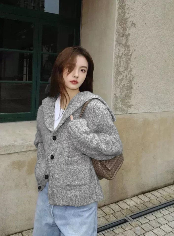 TREFLE＋1 セーラーカーディガン 中古・古着通販】TREFLE+1 (トレフルプラスワン) セーラーカーディガン