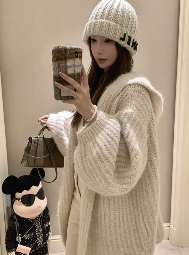 フード付きニットカーディガン[sd196] | レディースファッション通販の