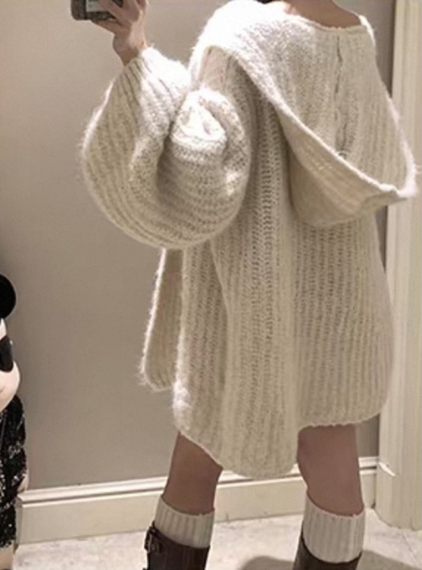 フード付きニットカーディガン[sd196] | レディースファッション通販の