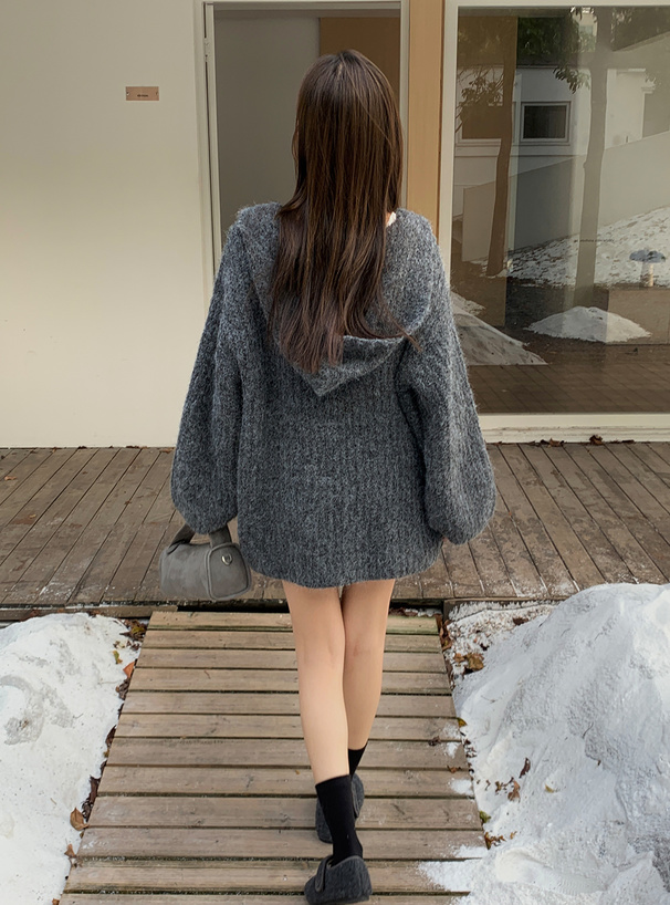 フード付きニットカーディガン[sd196] | レディースファッション通販の