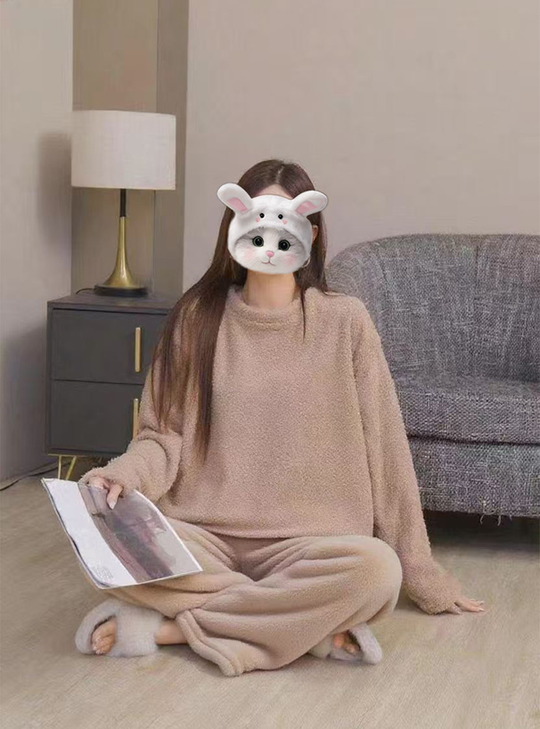 ボアトップス×ワイドパンツセットアップ[sd206] | レディース