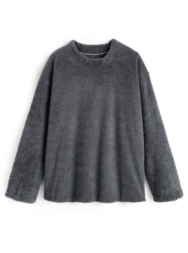 ボアトップス×ワイドパンツセットアップ