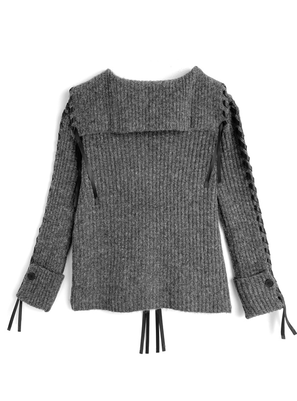 リボンデザインニットカーディガン