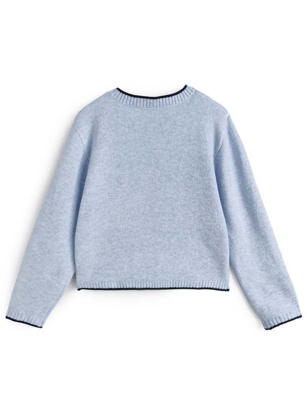 配色リボンニットカーディガン