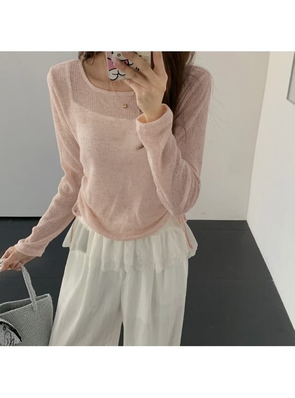 2Wayドロストシアートップス×レースキャミソールアンサンブル