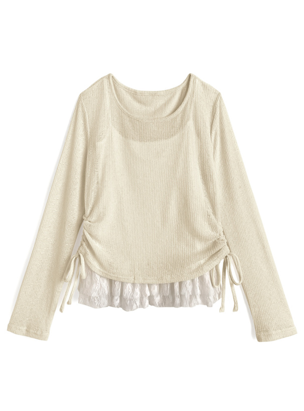 2Wayドロストシアートップス×レースキャミソールアンサンブル