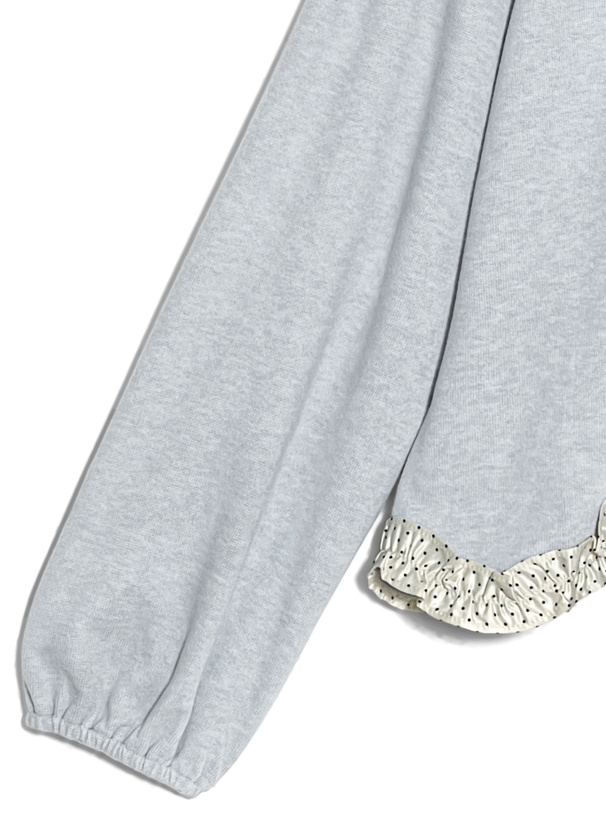 ドット柄フリルリボンカーディガン