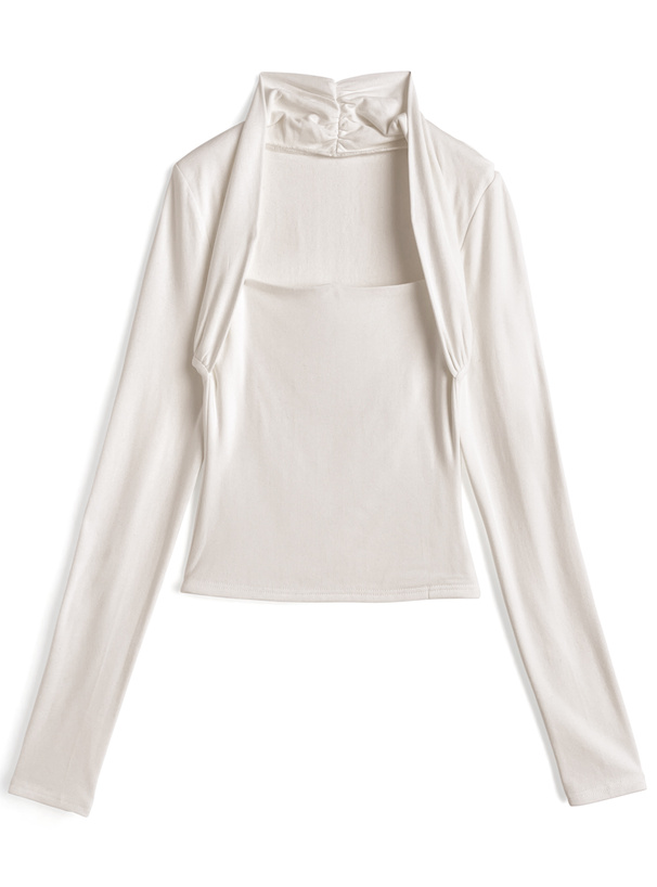 レイヤード風ギャザートップス