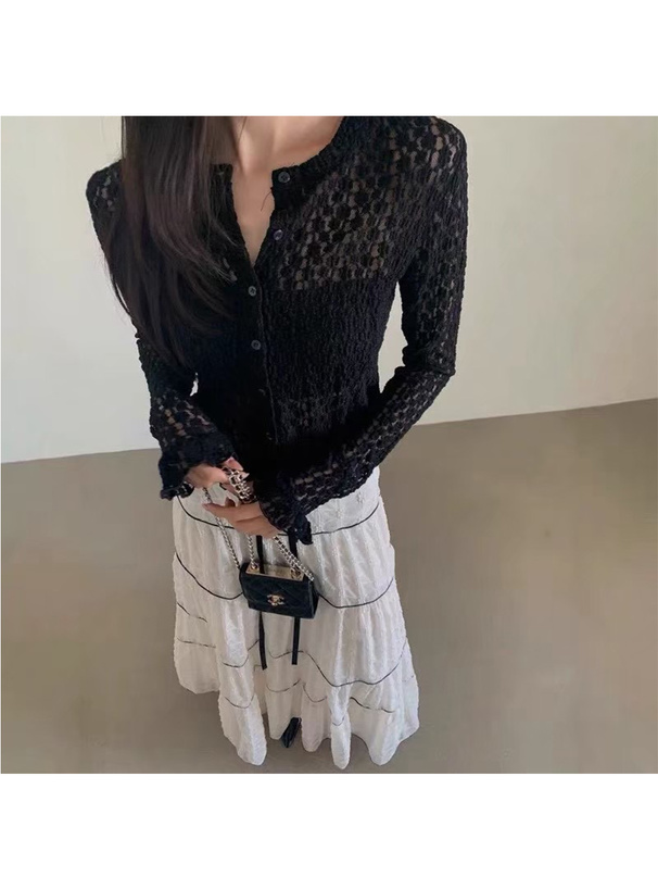 レースフリルカーディガン