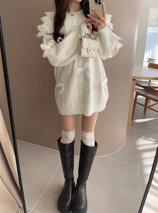 レースハイソックス