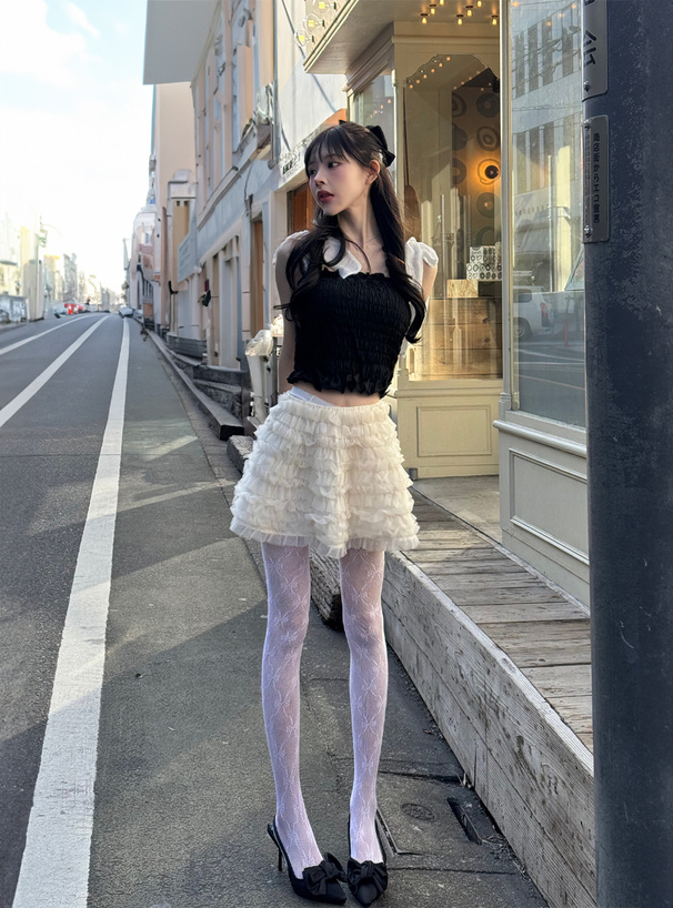 リボンレースタイツ