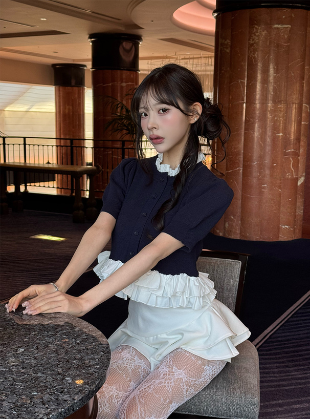 リボンレースタイツ