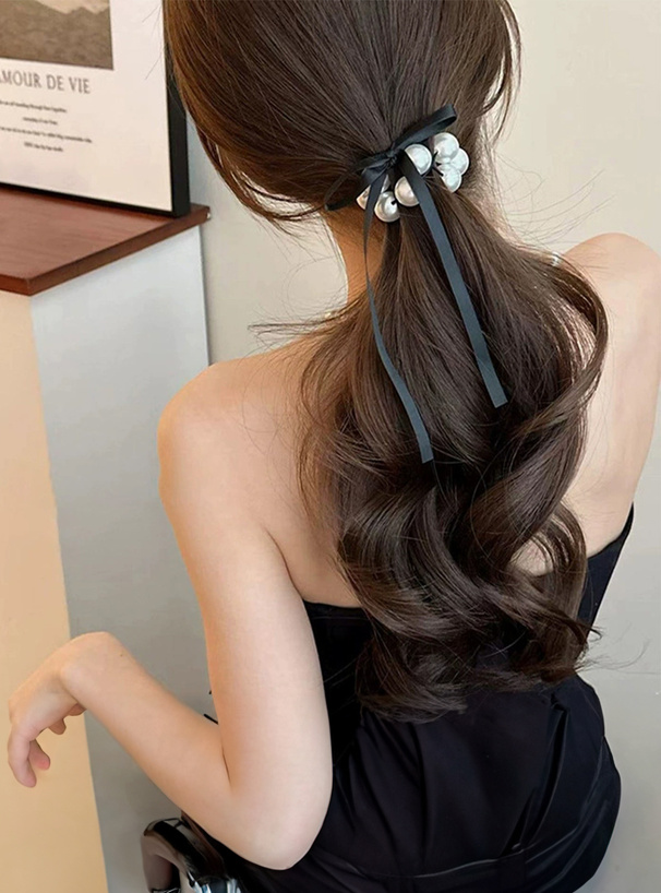 ボールリボンヘアゴム