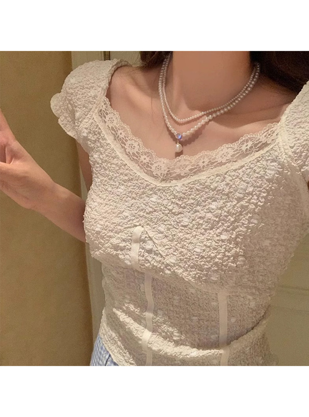 ビジュー2連パールネックレス