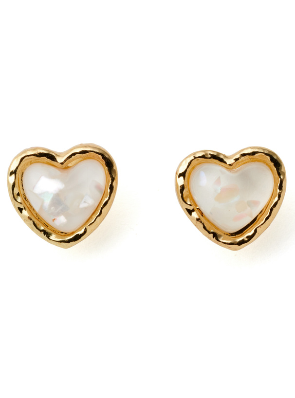 クリアシェルハートピアス