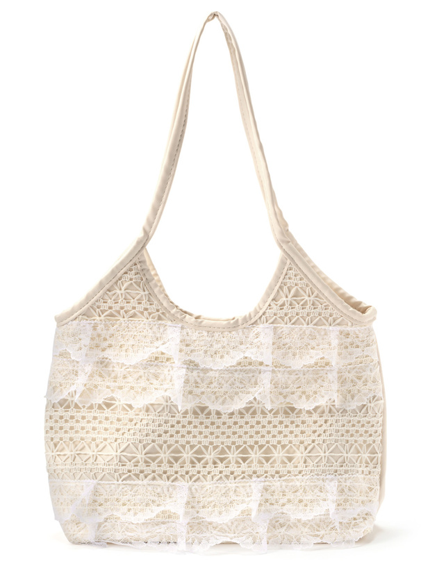 レースフリルトートバッグ
