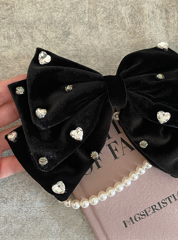 ハートビジューベロアバレッタ