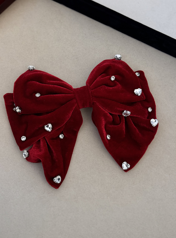 ハートビジューベロアバレッタ