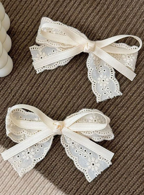 レースリボンヘアクリップ2点セット[sda228]