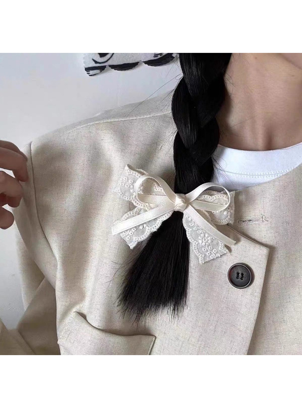 レースリボンヘアクリップ2点セット