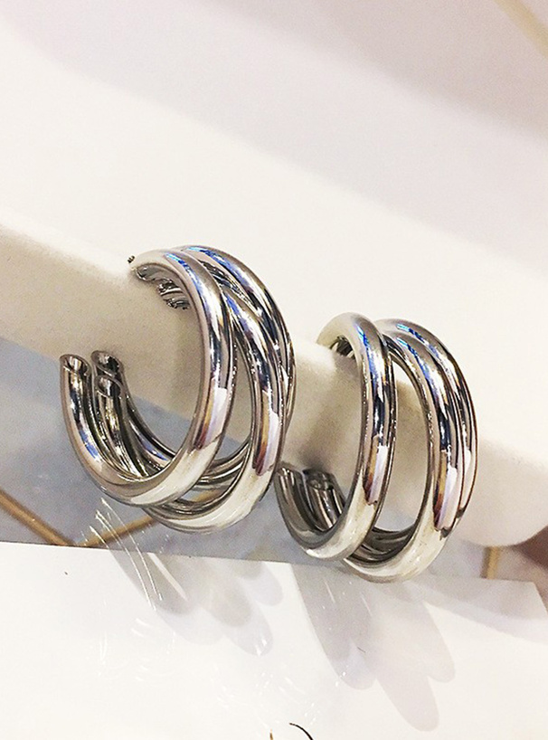 3連ボリュームフープピアス[sda237]