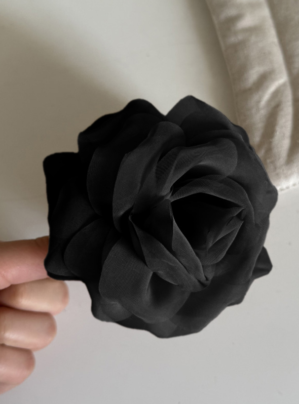 ローズモチーフシフォンヘアクリップ