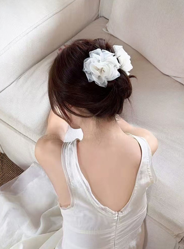 ローズモチーフシフォンヘアクリップ