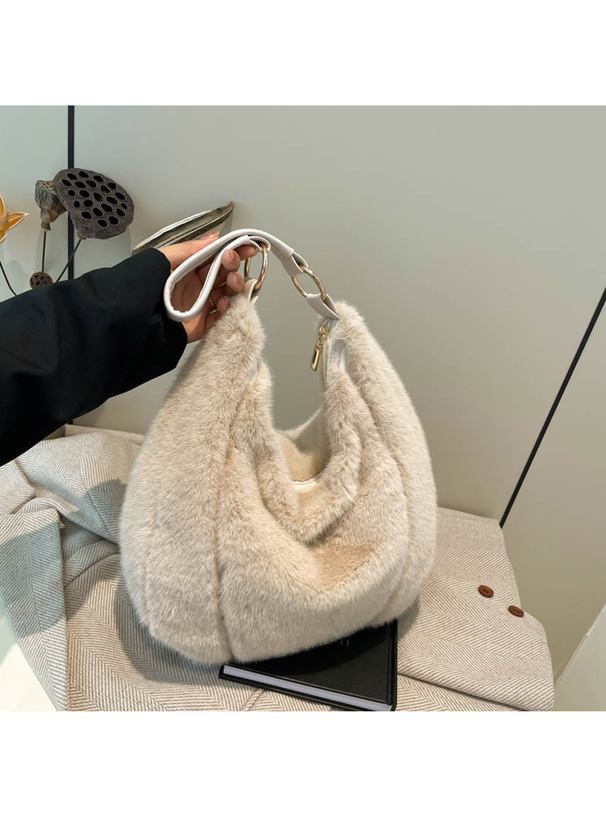 ベージュ ファー ショルダーバッグ*2 9425_0.jpg