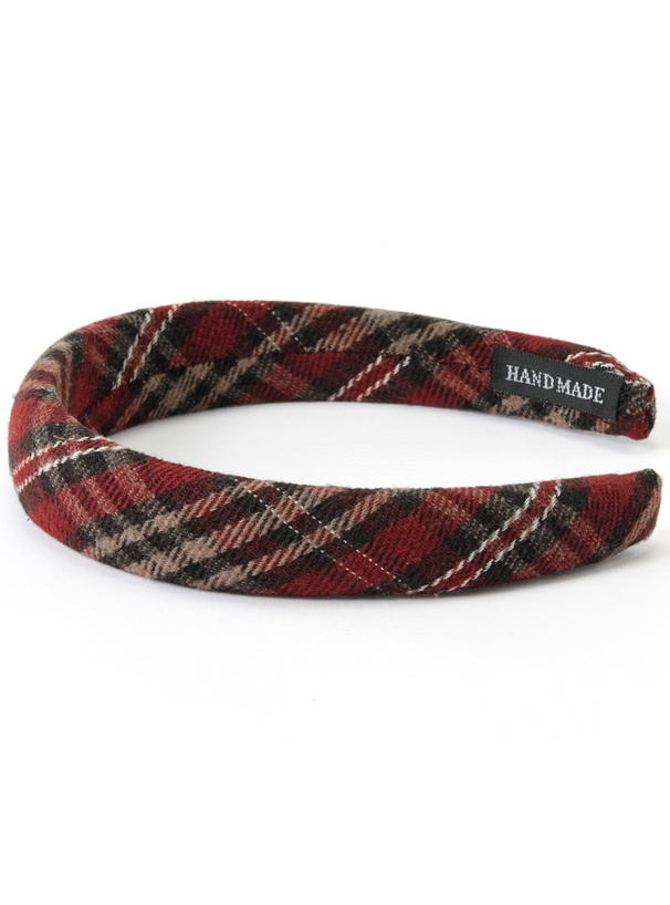 チェック柄カチューシャ