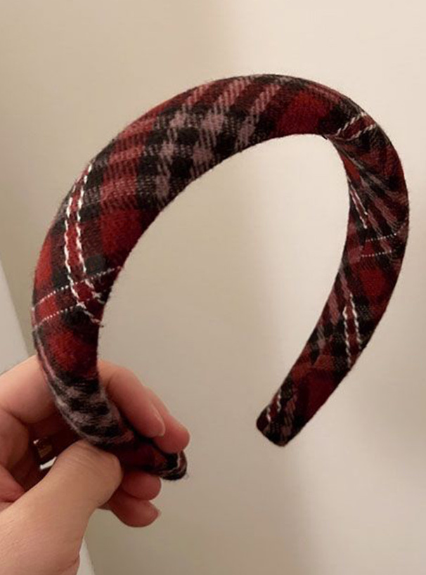 チェック柄カチューシャ