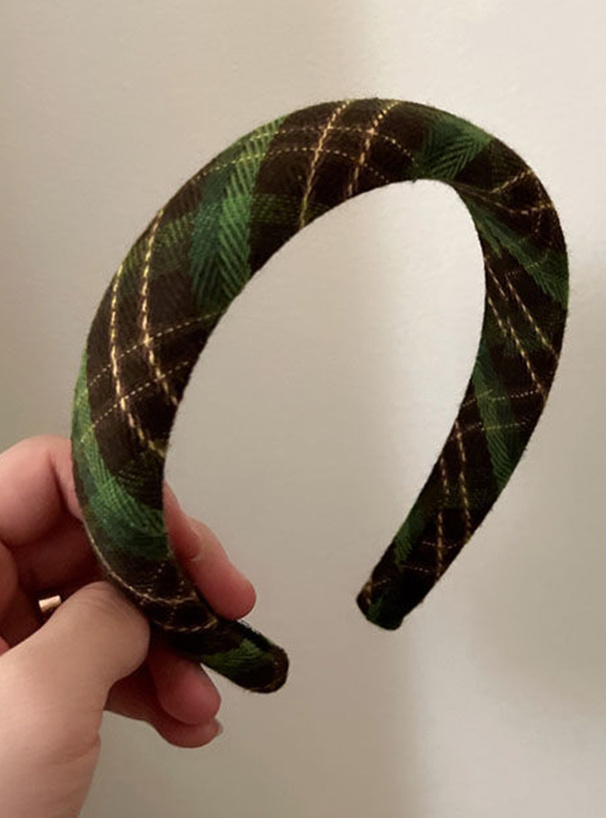 チェック柄カチューシャ