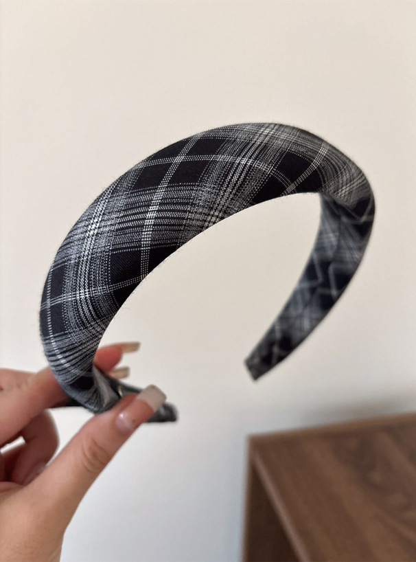 チェック柄カチューシャ