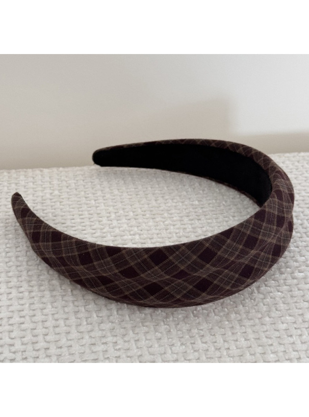 チェック柄カチューシャ