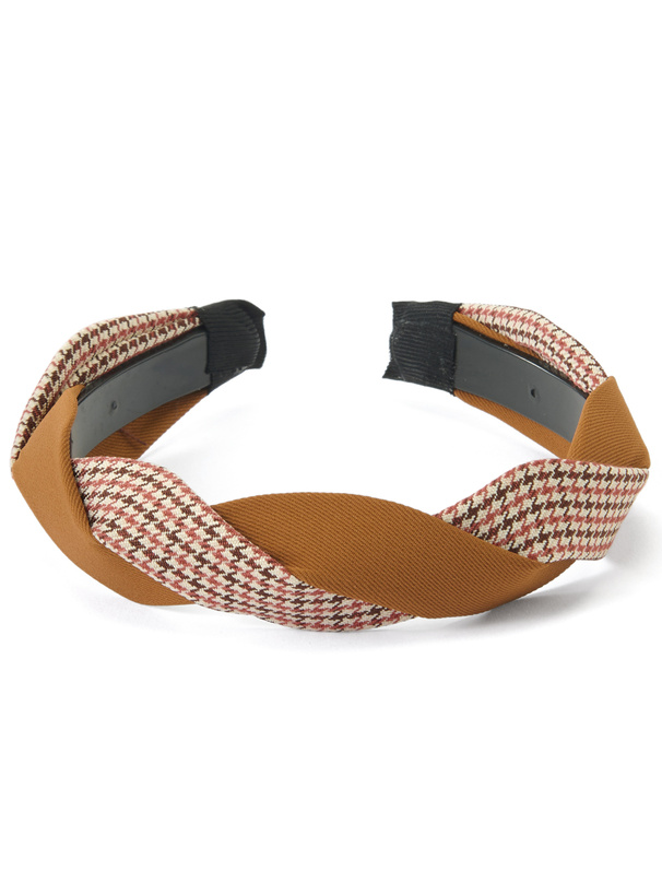 チェック柄ツイストデザインカチューシャ