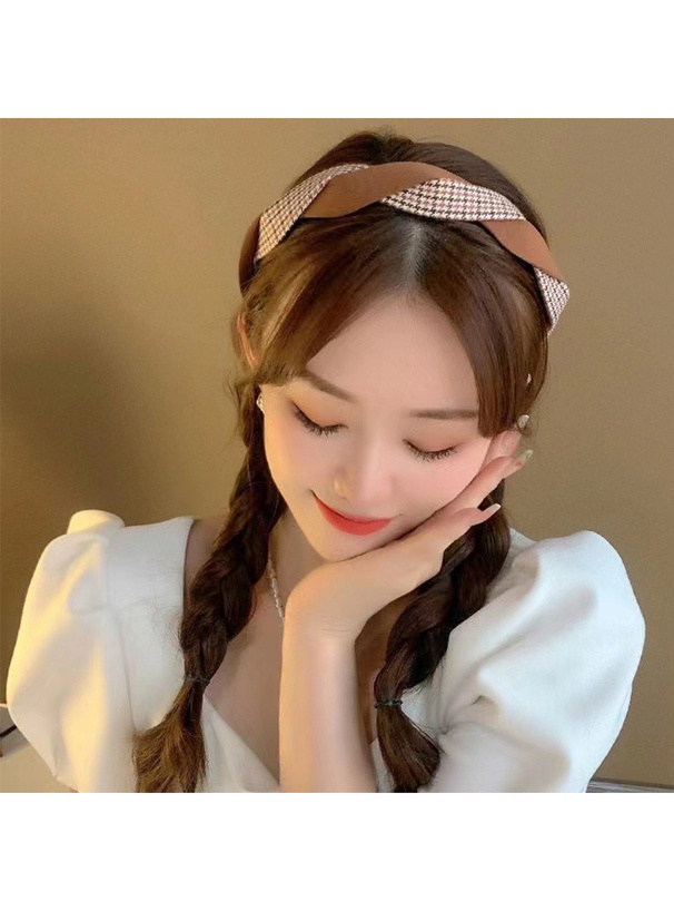 チェック柄ツイストデザインカチューシャ