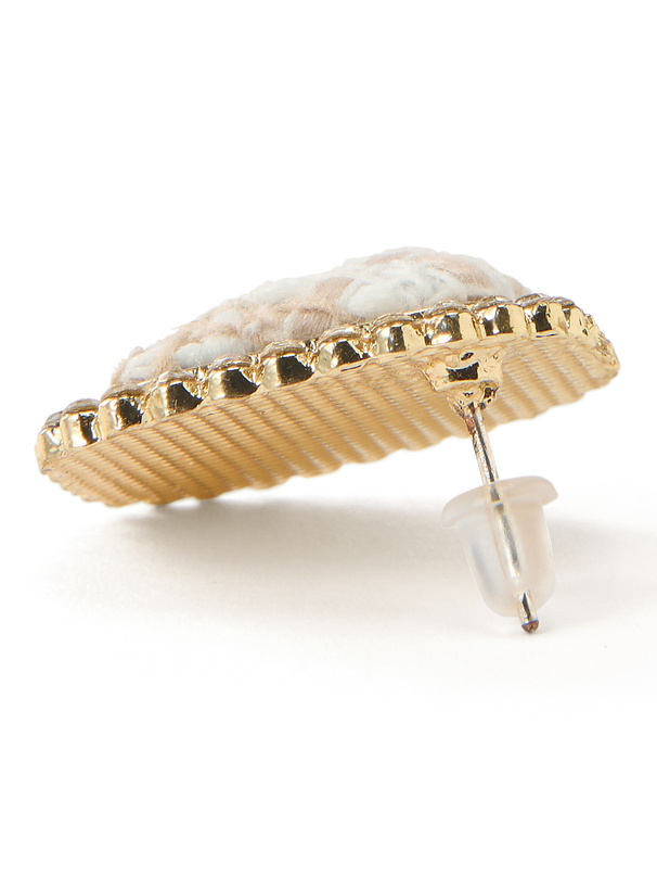 ツイードスクエアピアス