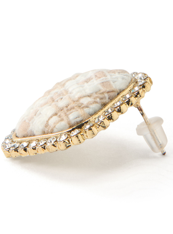 ツイードスクエアピアス