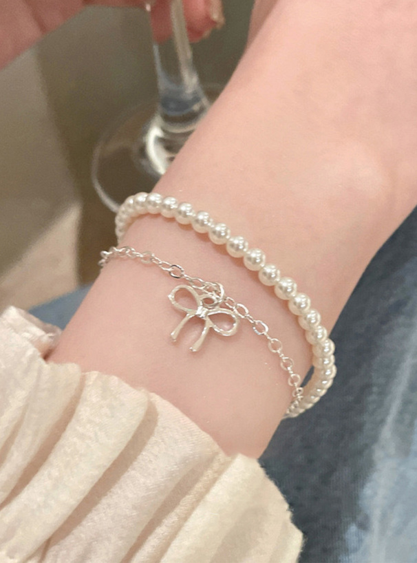 パールリボン2連ブレスレット[sda320]